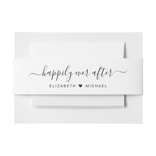 Elegant gelukkig ooit na bruiloft uitnodigingen wikkel (Voorkant Voorbeeld)