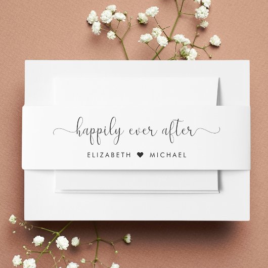Elegant gelukkig ooit na bruiloft uitnodigingen wikkel