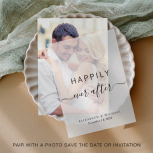 Elegant gelukkig ooit na bruiloft vellum uitnodigingen