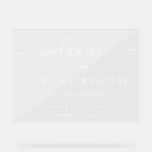 Elegant gelukkig ooit na bruiloft Welkom Acryl Bord (Voorkant)