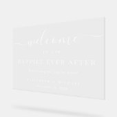 Elegant gelukkig ooit na bruiloft Welkom Acryl Bord (Hoek)