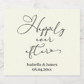 Elegant gelukkig ooit na ivoor romantische bruilof likeurfles etiket (Enkel label)