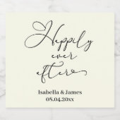 Elegant gelukkig ooit na ivoor romantische bruilof sparkling wijnetiket (Enkel label)