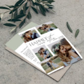 Elegant gelukkig ooit na moderne fotobruiloft aankondiging