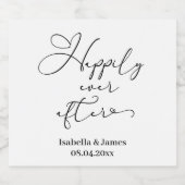 Elegant gelukkig ooit na romantische bruiloft likeurfles etiket (Enkel label)