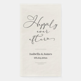Elegant gelukkig ooit na romantische bruiloft servet