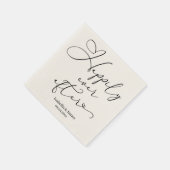 Elegant gelukkig ooit na romantische Ecru bruiloft Servet (Hoek)