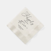 Elegant gelukkig ooit na romantische Ecru bruiloft Servet (Hoek)