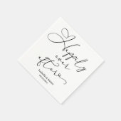 Elegant gelukkig ooit na romantische witte bruilof servet (Hoek)