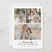 Elegant Gelukkig Ooit Na Script Foto Bruiloft Bedankkaart (Voorkant)