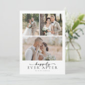 Elegant Gelukkig Ooit Na Script Foto Bruiloft Bedankkaart (Staand voorkant)