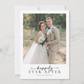 Elegant Gelukkig Ooit Na Script Foto Bruiloft Bedankkaart (Voorkant)