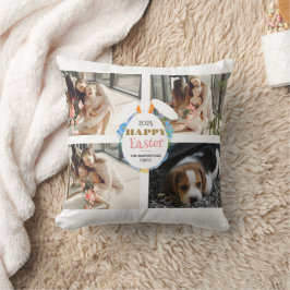 Elegant gelukkig Pasen Ears Eieren Familie Vier fo Kussen