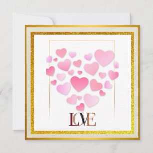 Elegant Gelukkige Valentijnsdag   Goud & Roze Warm