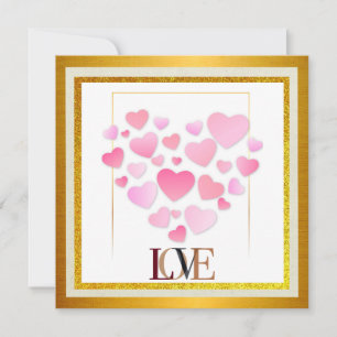Elegant Gelukkige Valentijnsdag   Goud & Roze Warm