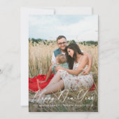 Elegant geluksjaar-script met stippen foto feestdagenkaart (Voorkant)