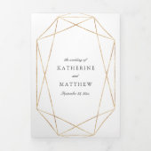 Elegant Gem White - klassieke All-in-One bruiloft Drieluik Uitnodiging (Cover)