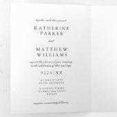 Elegant Gem White - klassieke All-in-One bruiloft Drieluik Uitnodiging (Binnenzijde eerst)