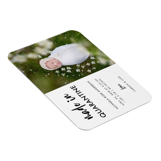 Elegant gemaakt in Quarantine Vertical Newborn Bab Magneet (Rechterzijde)