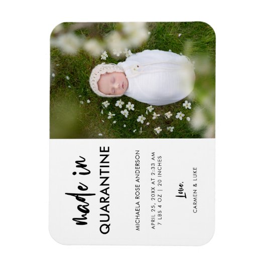 Elegant gemaakt in Quarantine Vertical Newborn Bab Magneet (Verticaal)