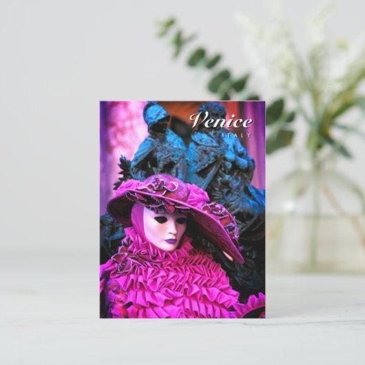 Elegant gemaskeerd carnavalteken briefkaart (Staand voorkant)