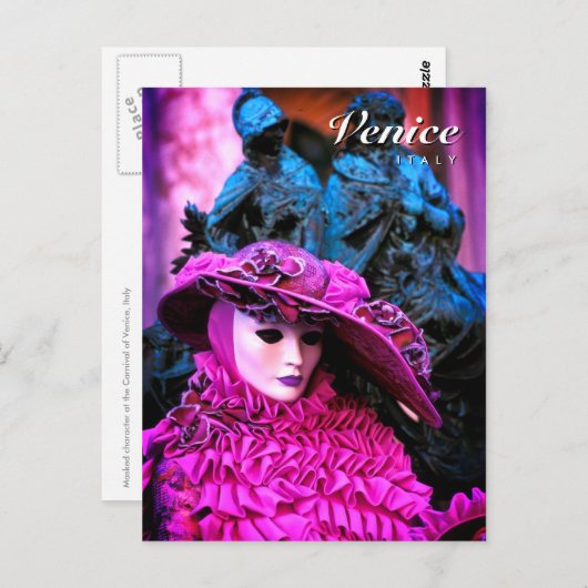 Elegant gemaskeerd carnavalteken briefkaart (Voorkant / Achterkant)