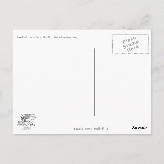 Elegant gemaskeerd carnavalteken briefkaart (Achterkant)