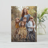 Elegant Gemengd Type Volledige Foto Vrolijk Kerstm Feestdagenkaart (Staand voorkant)