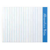 Elegant gemiddeld blauw 8,5x11 Letter gepersonalis Notitieblok (Voorkant)