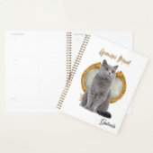Elegant Gemini Zodiac Cat White Planner Notebook (Display)