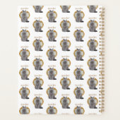 Elegant Gemini Zodiac Cat White Planner Notebook (Achterkant)