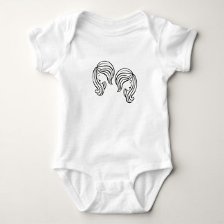 Elegant Gemini Zodiac Sign Modern Line Art Romper