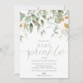 Elegant gender-neutraal groen goud baby sprinkhaan kaart (Voorkant)