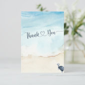 Elegant Gender Neutral Ocean Thmed Baby shower Bedankkaart (Staand voorkant)