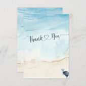 Elegant Gender Neutral Ocean Thmed Baby shower Bedankkaart (Voorkant / Achterkant)