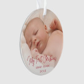 Elegant Gender Neutral Photo First Kerstmis Ornament (voorkant)
