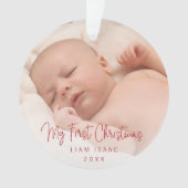 Elegant Gender Neutral Photo First Kerstmis Ornament (voorkant)