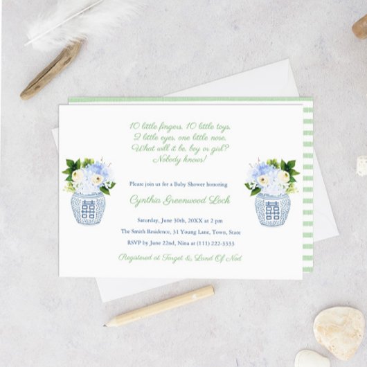 Elegant Gender Onbekende Poem Baby shower Party Kaart