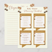 Elegant Gender onthullen checklist Baby shower Kaart (Voorkant / Achterkant)