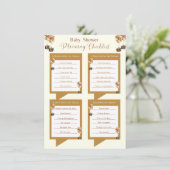 Elegant Gender onthullen checklist Baby shower Kaart (Staand voorkant)