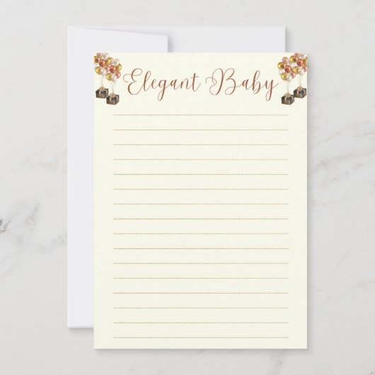 Elegant Gender onthullen checklist Baby shower Kaart (Achterkant)