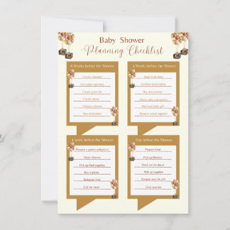 Elegant Gender onthullen checklist Baby shower Kaart