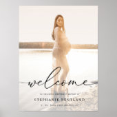 Elegant genderneutraal foto Baby shower welkom Poster (Voorkant)