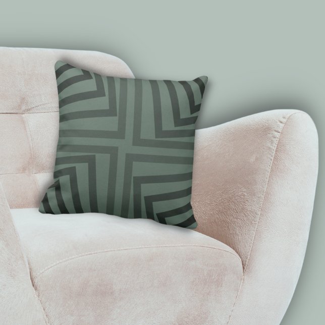 Elegant genest hoekig hoekpatroon kussen (Elegant Nested Angular Corner Pattern Throw Pillow)