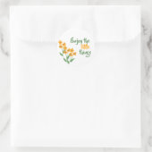 Elegant genieten van de kleine dingen motivatie ronde sticker (Tas)