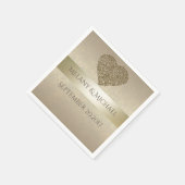 Elegant gentle gouden abstracte hartbruiloft servet (Hoek)