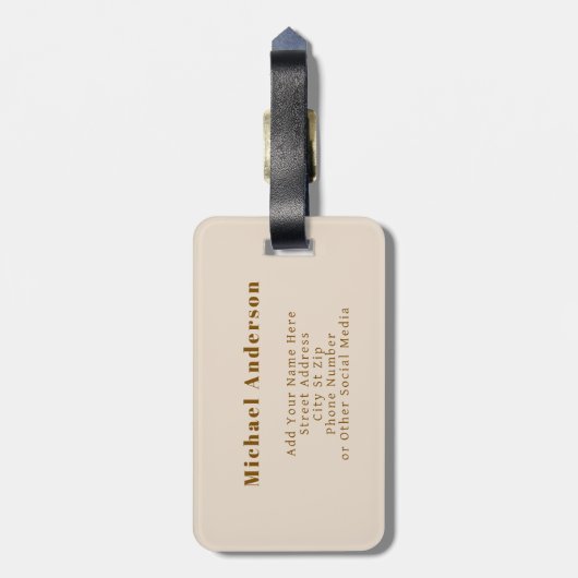 Elegant Gentle Rustic Floral Seamless Pattern Bagagelabel (Achterkant verticaal)