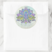 Elegant Gentle Waterverf Lotus/Lily flower Ronde Sticker (Tas)