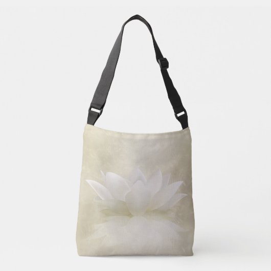 Elegant Gentle White Lotus/Lily flower Crossbody Tas (Voorkant)