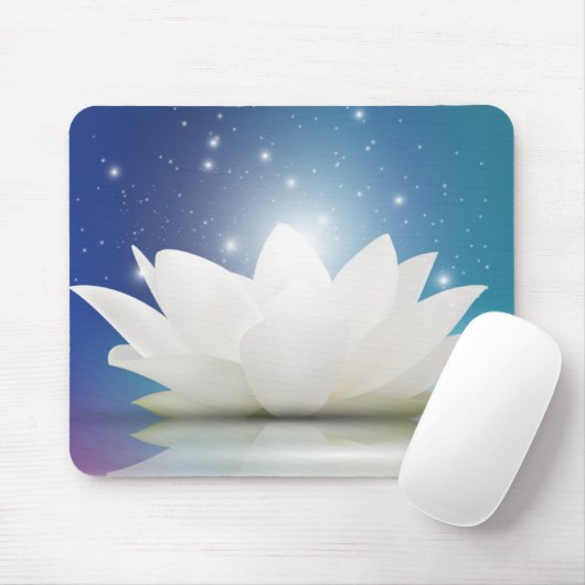 Elegant Gentle White Lotus/Lily flower Muismat (Met muis)